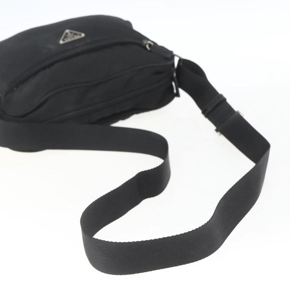PRADA Shoulder Bag Nylon Black Silver Auth bs32720