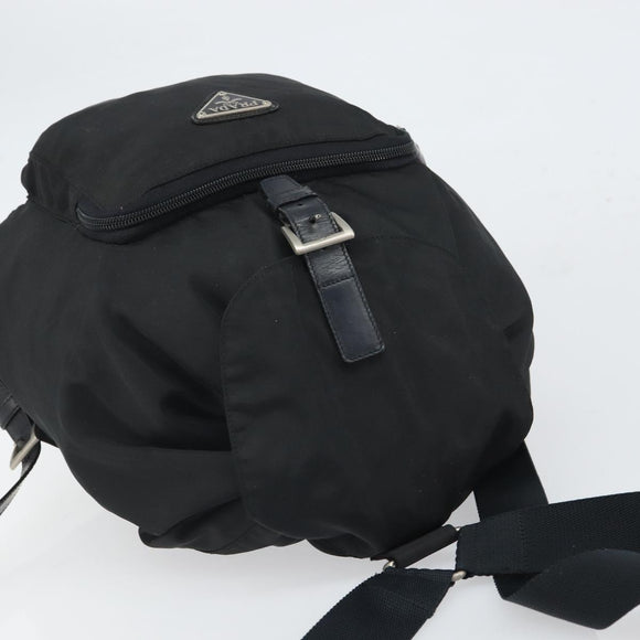 PRADA Backpack Nylon Black Silver Auth bs32721