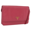 PRADA Shoulder Bag Safiano leather Pink Gold Auth bs32722-1