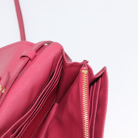 PRADA Shoulder Bag Safiano leather Pink Gold Auth bs32722