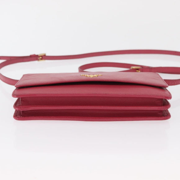 PRADA Shoulder Bag Safiano leather Pink Gold Auth bs32722