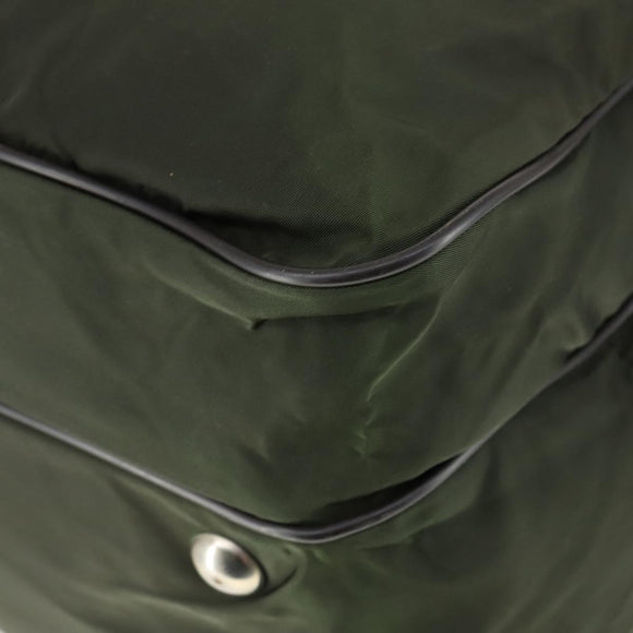 PRADA Boston Bag Nylon Green Silver Auth bs32723