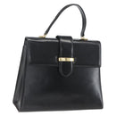 VALENTINO Hand Bag Leather Black Gold Auth bs32730-1
