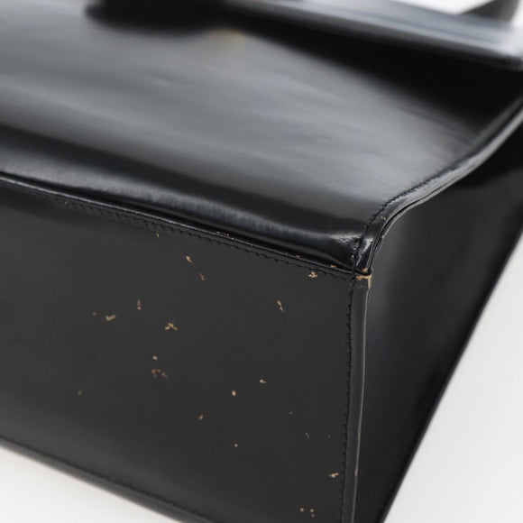 VALENTINO Hand Bag Leather Black Gold Auth bs32730