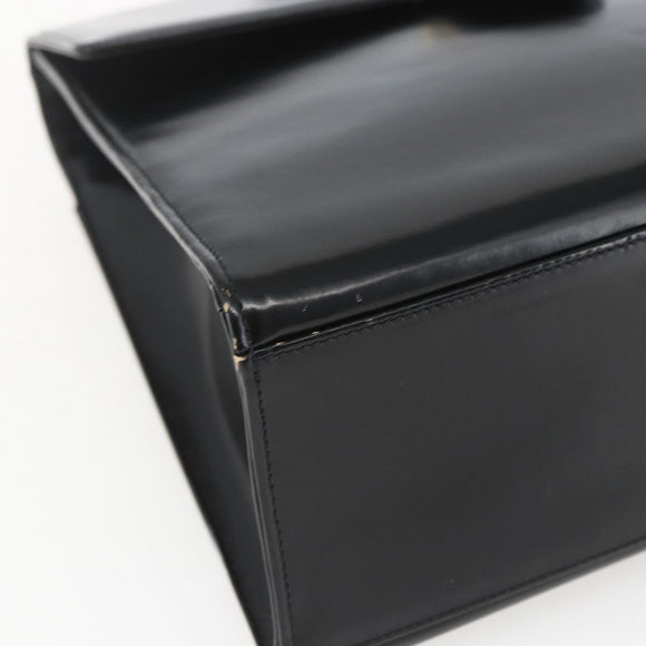 VALENTINO Hand Bag Leather Black Gold Auth bs32730