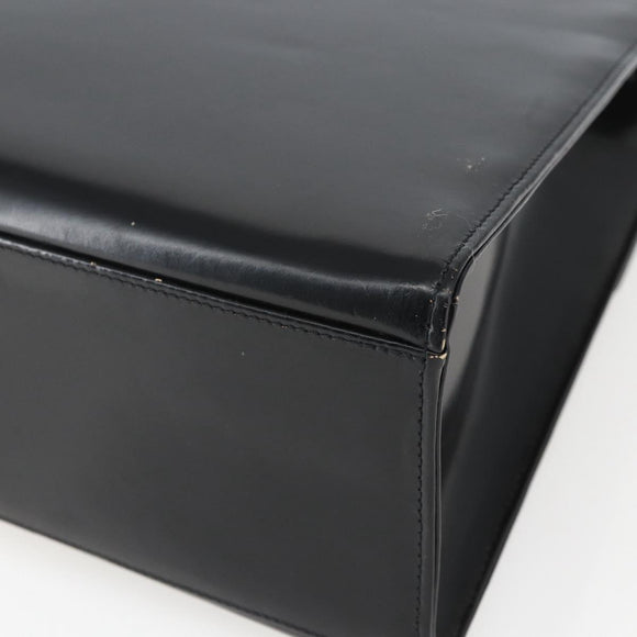 VALENTINO Hand Bag Leather Black Gold Auth bs32730