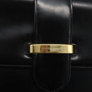 VALENTINO Hand Bag Leather Black Gold Auth bs32730-9