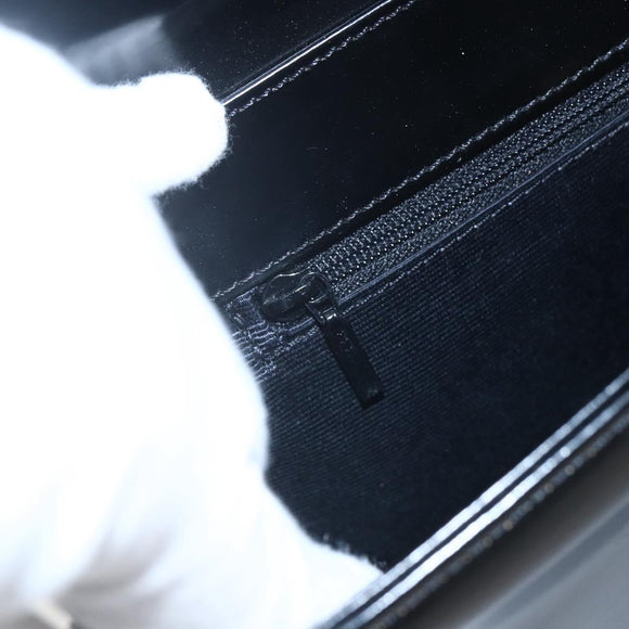 VALENTINO Hand Bag Leather Black Gold Auth bs32730