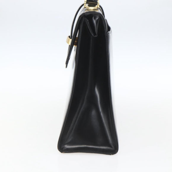 VALENTINO Hand Bag Leather Black Gold Auth bs32730