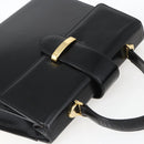 VALENTINO Hand Bag Leather Black Gold Auth bs32730-6