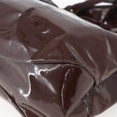 Salvatore Ferragamo Hand Bag Patent leather Brown Gold Auth bs32731-9