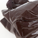 Salvatore Ferragamo Hand Bag Patent leather Brown Gold Auth bs32731-14