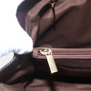 Salvatore Ferragamo Hand Bag Patent leather Brown Gold Auth bs32731-17