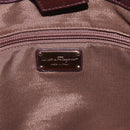 Salvatore Ferragamo Hand Bag Patent leather Brown Gold Auth bs32731-18