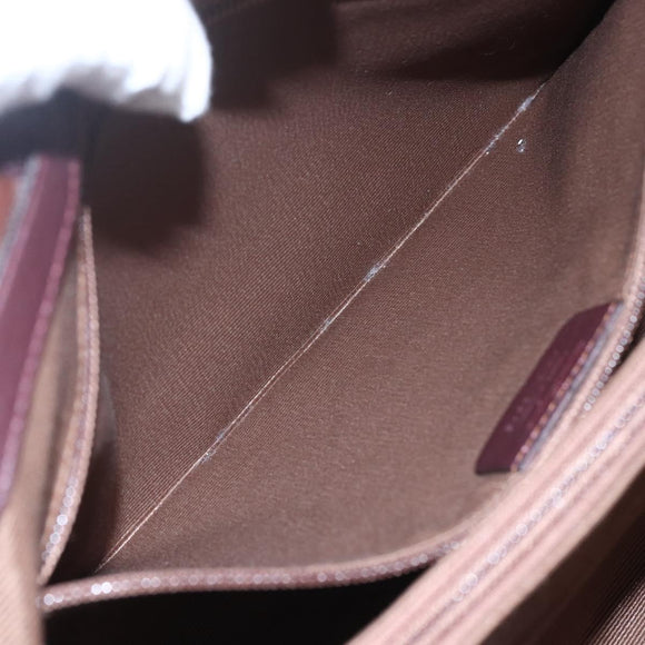 Salvatore Ferragamo Hand Bag Patent leather Brown Gold Auth bs32731