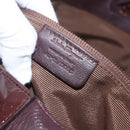 Salvatore Ferragamo Hand Bag Patent leather Brown Gold Auth bs32731-12