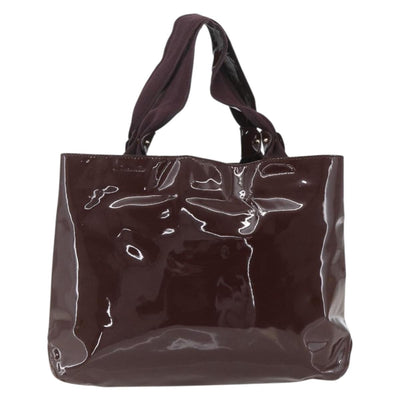 Salvatore Ferragamo Hand Bag Patent leather Brown Gold Auth bs32731 - 0