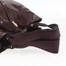 Salvatore Ferragamo Hand Bag Patent leather Brown Gold Auth bs32731-7