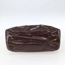 Salvatore Ferragamo Hand Bag Patent leather Brown Gold Auth bs32731-5