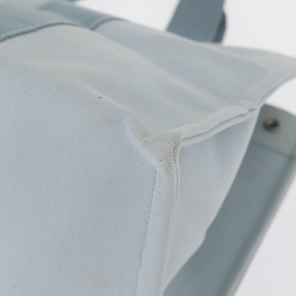 HERMES Bora Bora GM Tote Bag Canvas Light Blue Silver Auth bs32732