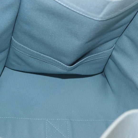 HERMES Bora Bora GM Tote Bag Canvas Light Blue Silver Auth bs32732