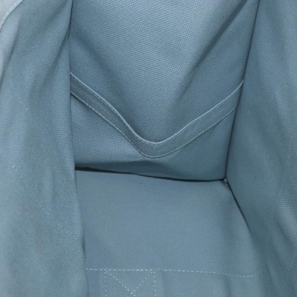 HERMES Bora Bora GM Tote Bag Canvas Light Blue Silver Auth bs32732