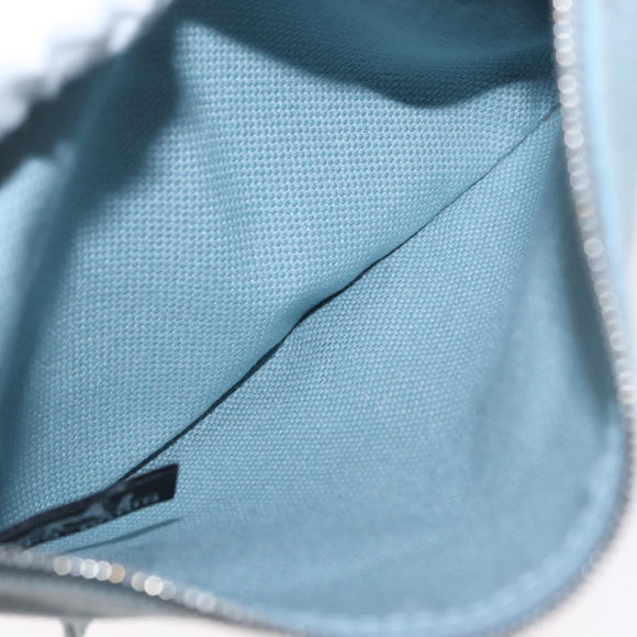 HERMES Bora Bora GM Tote Bag Canvas Light Blue Silver Auth bs32732