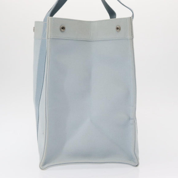 HERMES Bora Bora GM Tote Bag Canvas Light Blue Silver Auth bs32732
