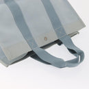 HERMES Bora Bora GM Tote Bag Canvas Light Blue Silver Auth bs32732-6