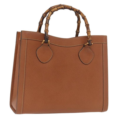 GUCCI Bamboo Hand Bag Leather Brown Gold 002 0260 2615 Auth bs32733