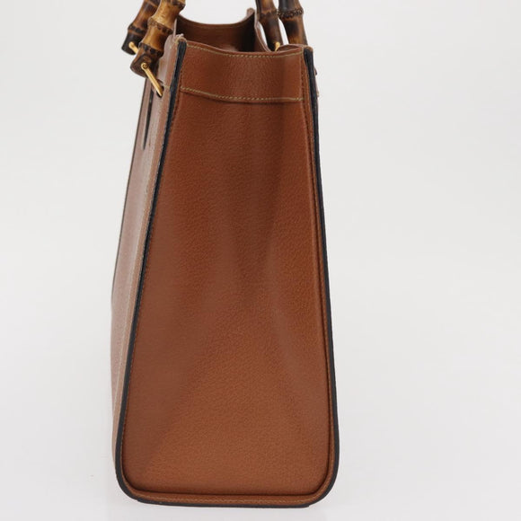 GUCCI Bamboo Hand Bag Leather Brown Gold 002 0260 2615 Auth bs32733