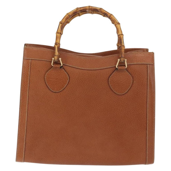 GUCCI Bamboo Hand Bag Leather Brown Gold 002 0260 2615 Auth bs32734