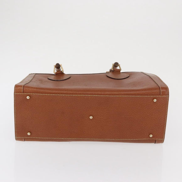 GUCCI Bamboo Hand Bag Leather Brown Gold 002 0260 2615 Auth bs32734