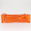 HERMES Vinyl Kelly Hand Bag Vinyl Orange Auth bs32736-5