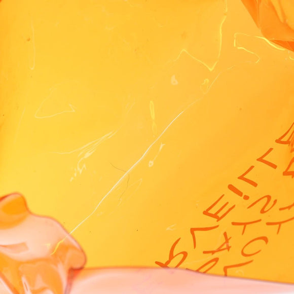 HERMES Vinyl Kelly Hand Bag Vinyl Orange Auth bs32736