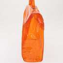 HERMES Vinyl Kelly Hand Bag Vinyl Orange Auth bs32736-4