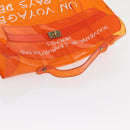 HERMES Vinyl Kelly Hand Bag Vinyl Orange Auth bs32736-6