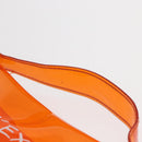 HERMES Vinyl Kelly Hand Bag Vinyl Orange Auth bs32736-8