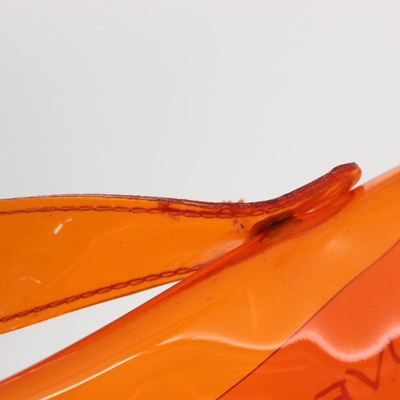 HERMES Vinyl Kelly Hand Bag Vinyl Orange Auth bs32736