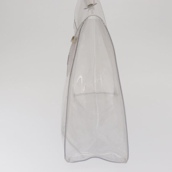 HERMES Vinyl Kelly Hand Bag Vinyl Clear Auth bs32737