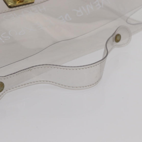HERMES Vinyl Kelly Hand Bag Vinyl Clear Auth bs32737