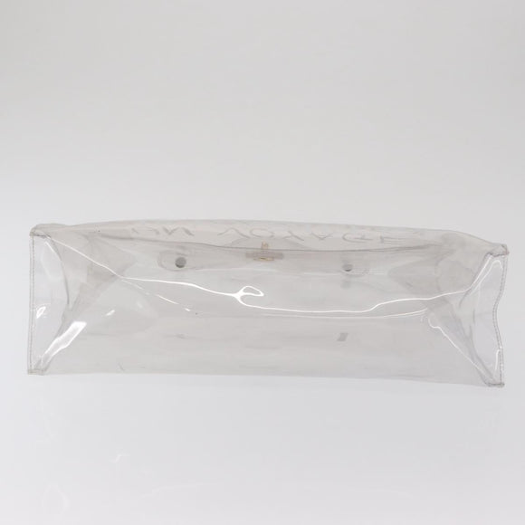 HERMES Vinyl Kelly Hand Bag Vinyl Clear Auth bs32737