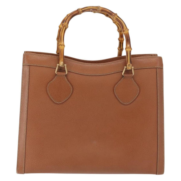 GUCCI Bamboo Tote Bag Leather Brown Gold 002 2853 0260 0 Auth bs32738