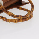 GUCCI Bamboo Tote Bag Leather Brown Gold 002 2853 0260 0 Auth bs32738-7