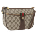 GUCCI GG Supreme Web Sherry Line Bag PVC Beige Gold 89 02 032 Auth bs32739-1