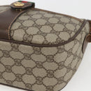 GUCCI GG Supreme Web Sherry Line Bag PVC Beige Gold 89 02 032 Auth bs32739-14