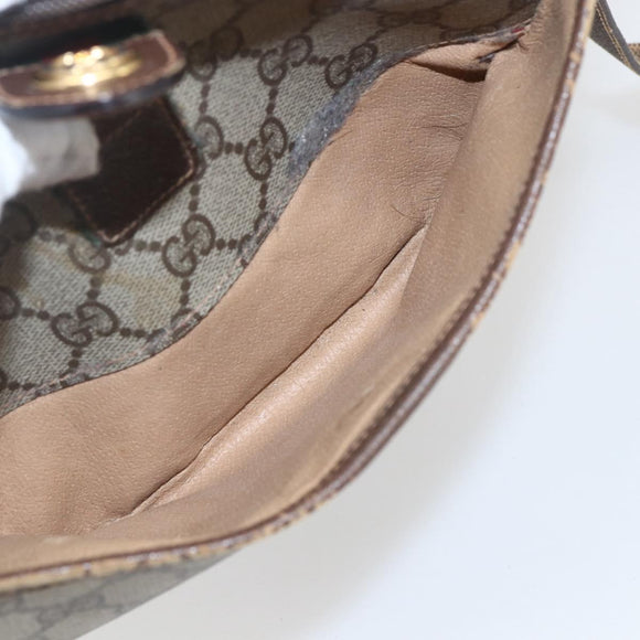 GUCCI GG Supreme Web Sherry Line Bag PVC Beige Gold 89 02 032 Auth bs32739