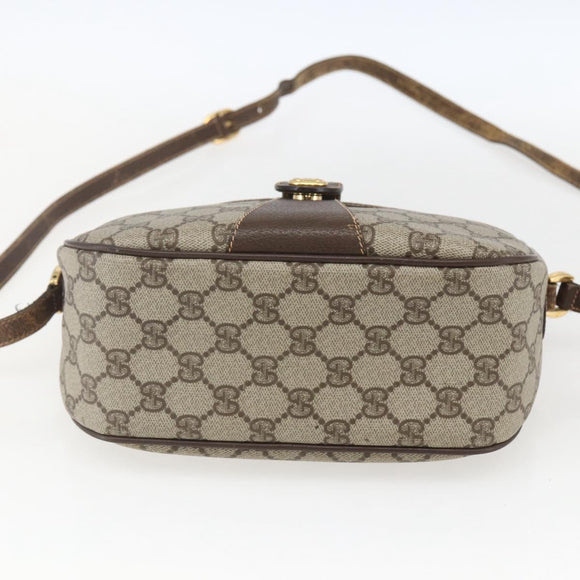 GUCCI GG Supreme Web Sherry Line Bag PVC Beige Gold 89 02 032 Auth bs32739