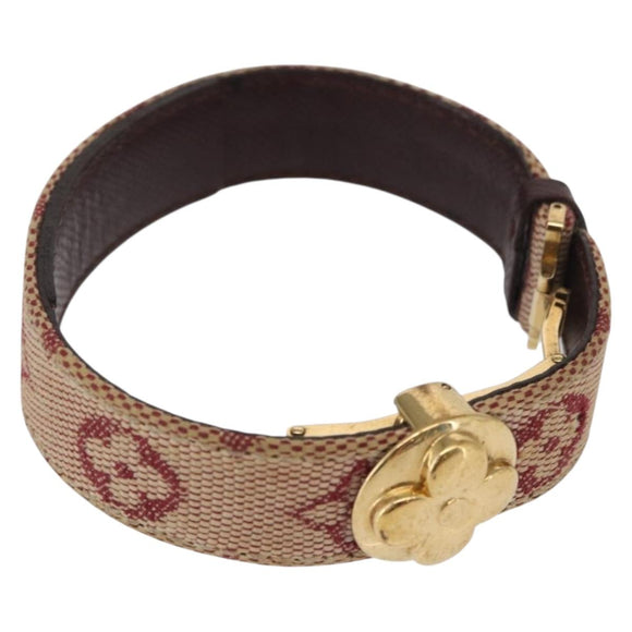 LOUIS VUITTON Monogram Mini Goodluck Bracelet Red M64542 LV Auth bs32744