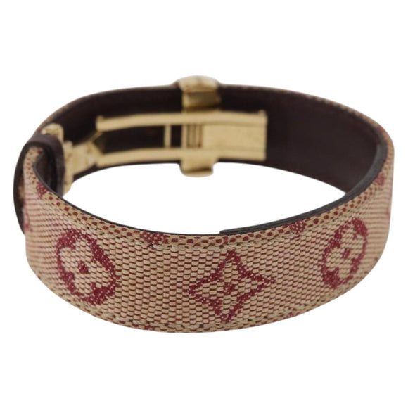 LOUIS VUITTON Monogram Mini Goodluck Bracelet Red M64542 LV Auth bs32744